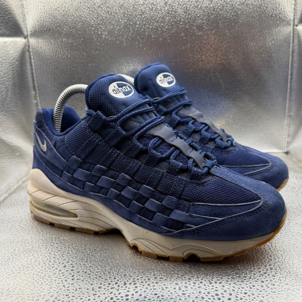 Size 6Y Nike Air Max 95 Woven Kids Blue Void-Wolf Lace Up Sneakers BV1293-400